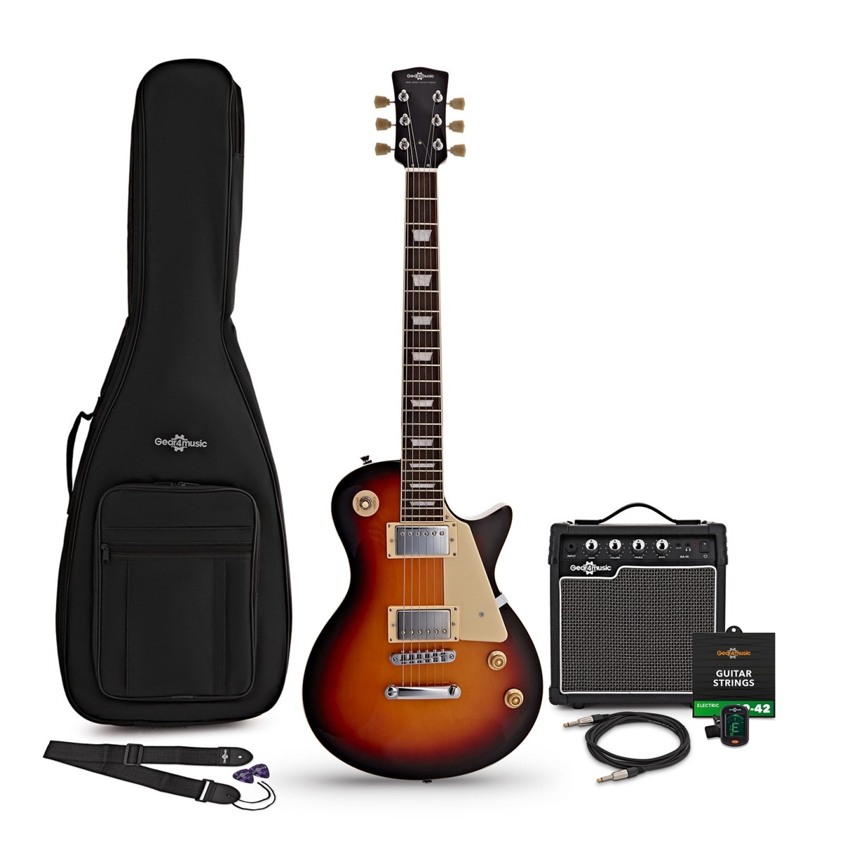 Click to view product details and reviews for New Jersey Select Electric Guitar Sunburst 10w Guitar Amp Accessory Pack.