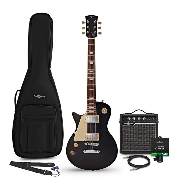 New Jersey Select Left Handed Electric Guitar Black, 10W Guitar Amp & Accessory Pack