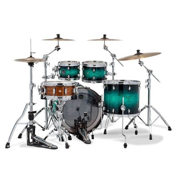 Mapex Saturn VI 22" 4pc Saturn VI Fast Rock Shell Pack, Marine Teal Burst