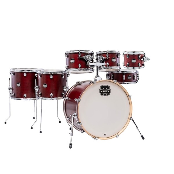 Mapex Mars Maple 22'' 7pc Studioease Shell Pack, Merlot Satin
