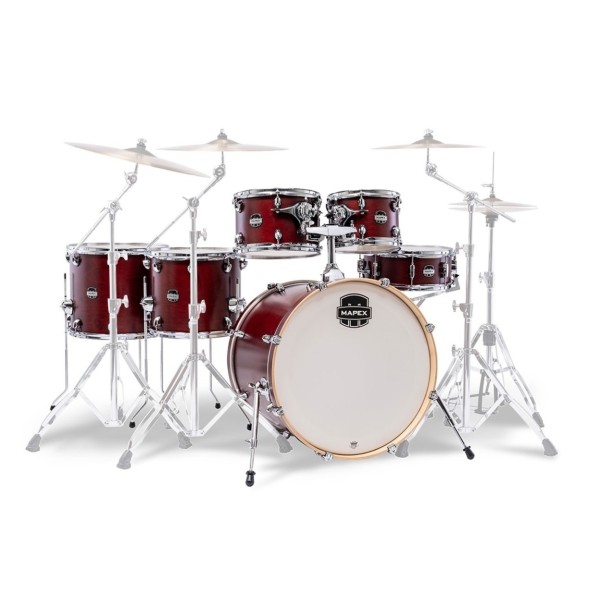 Mapex Mars Maple 22'' 7pc Studioease Shell Pack, Merlot Satin