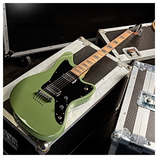 G4M 638 Baritone VI Electric Guitar, Green at Gear4music