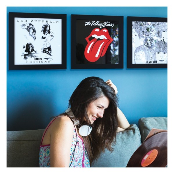 Show And Listen Vinyl Record Frame, Black - Lifestyle
