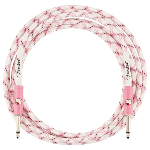 Fender x Hello Kitty White/Pink Woven Cable, 10' - coiled