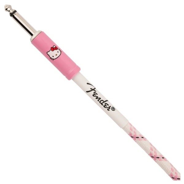 Fender x Hello Kitty White/Pink Woven Cable, 10' - Fender branding