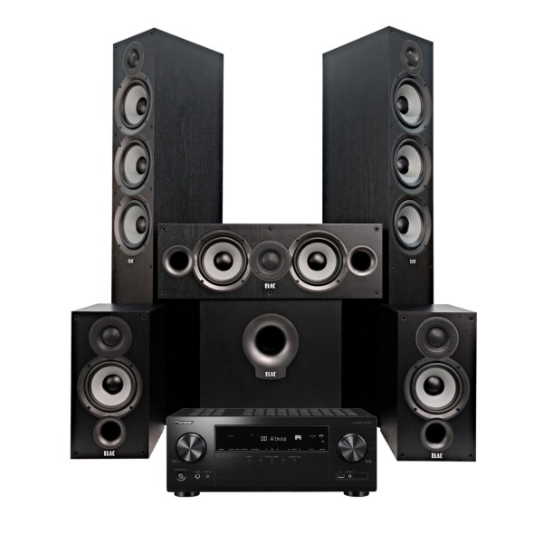 Pioneer VSX-935 AV Receiver & ELAC Debut F6.2 5.1 Speaker Package, Black