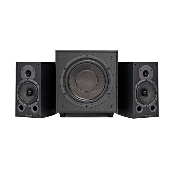 Wharfedale Diamond 9.1 and SW-150 Speaker Package, Carbon - No Grilles