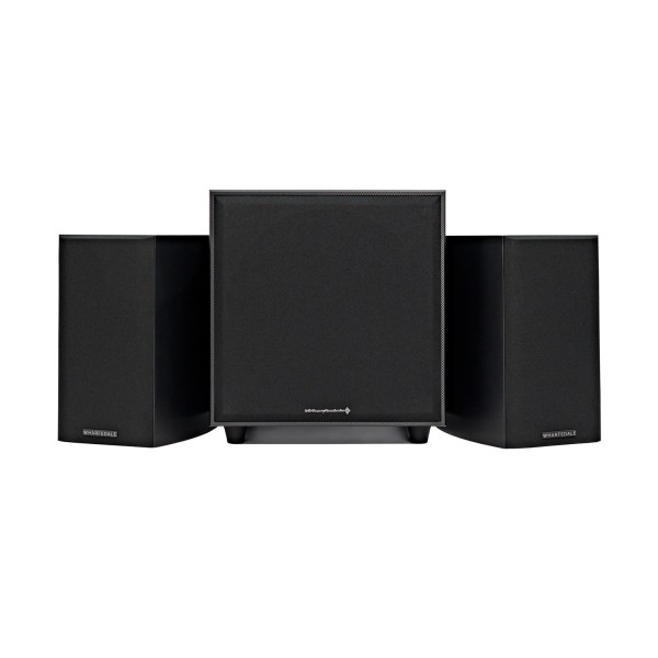 Wharfedale Diamond 9.1 and SW-150 Speaker Package, Carbon - Grilles Attached