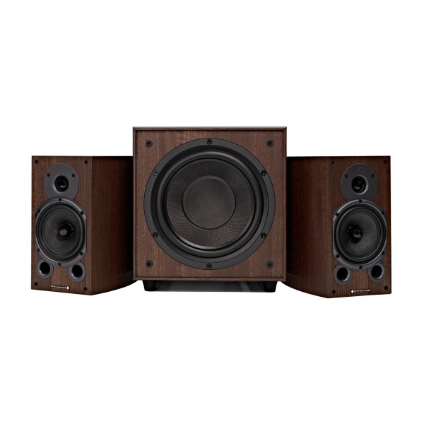Wharfedale Diamond 9.1 and SW-150 Speaker Package, Walnut - No Grilles