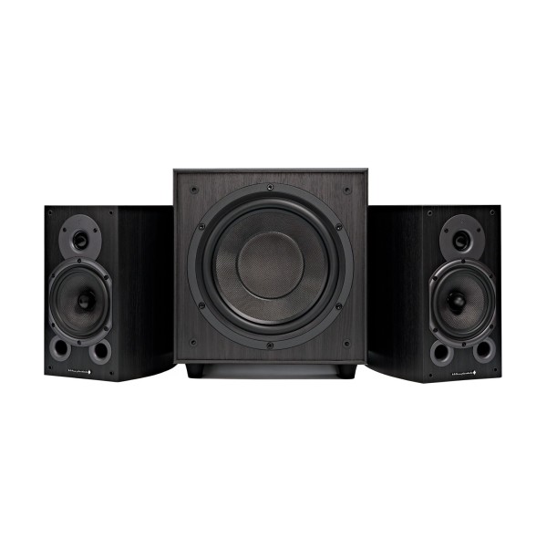Wharfedale Diamond 9.1 and SW-150 Speaker Package, Black - No Grilles