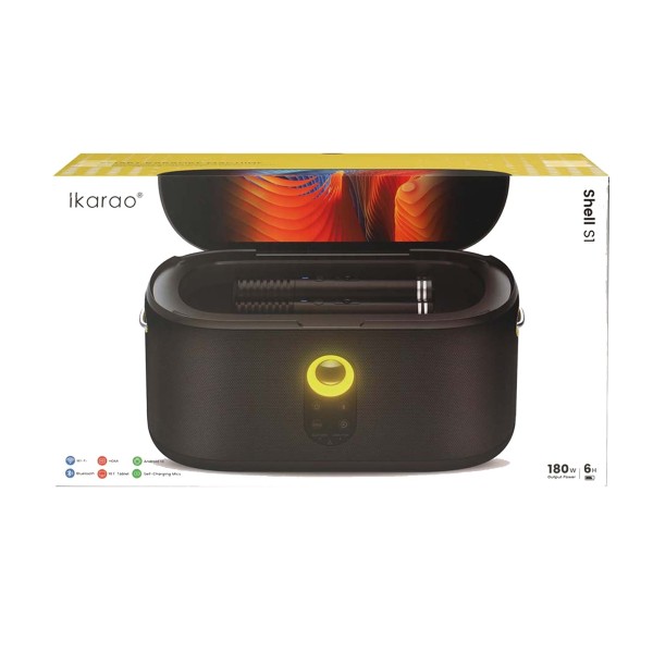 IKARAO Shell S1 Karaoke Machine with Wireless Microphones - Box 
