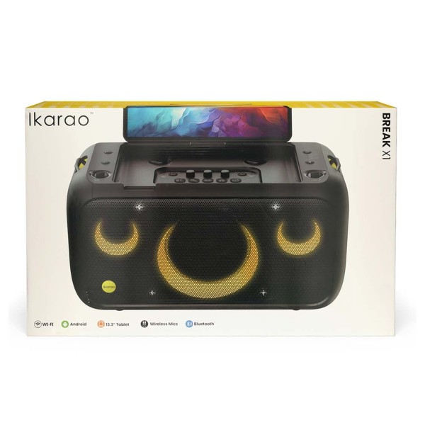 IKARAO Break X1 Karaoke Machine with Wireless Microphones - Boxed