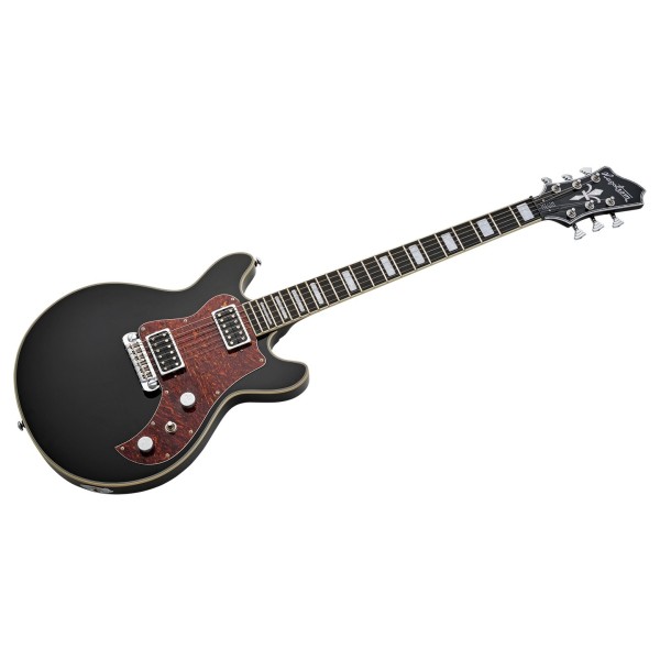 Hagstrom Megin, Black Gloss - angled shot