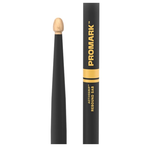 Promark Rebound 5AB ActiveGrip Hickory Drumstick, Acorn Wood Tip