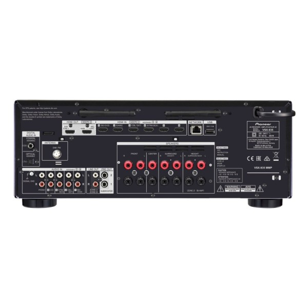 Pioneer VSX-935 7.2 Channel Smart AV Receiver, Black rear 