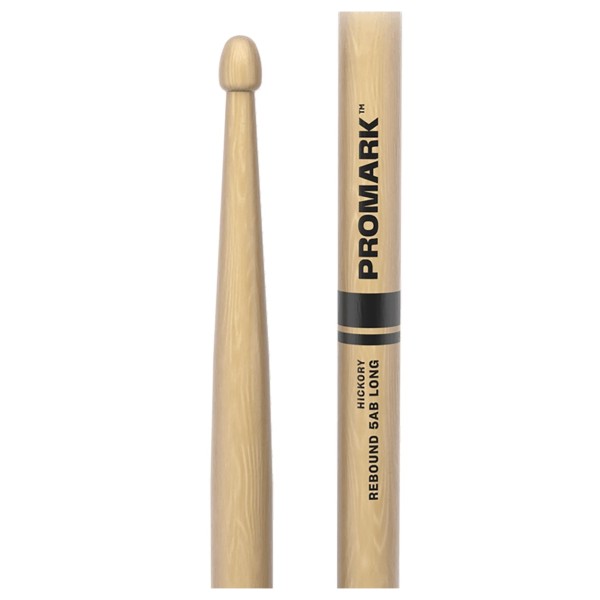 Promark Rebound 5AB Long Hickory Drumstick, Acorn Wood Tip