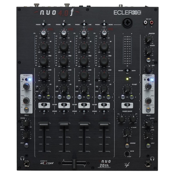 Ecler NUO 4.0F - 4 Channel Analog Mixer, Black - Top