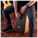 Cajon by Gear4music, Ebony, with Bag and Accessories