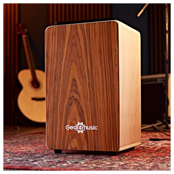 Cajon by Gear4music, Sapele, with Bag and Accessories