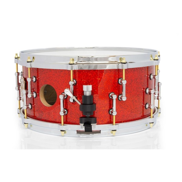 SJC Drums 25th Anniversary 14 x 6.5'' Snare Drum, Tangerine Glitter