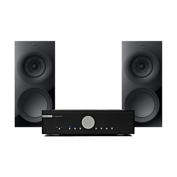 Musical Fidelity M6si Amplifier & KEF R3 Meta Bookshelf Speakers Hi-Fi Bundle, Black 1 
