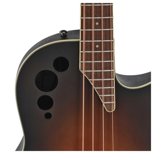 Applause AEB4 Mid Cutaway Acoustic Bass, Honeyburst Satin - soundholes