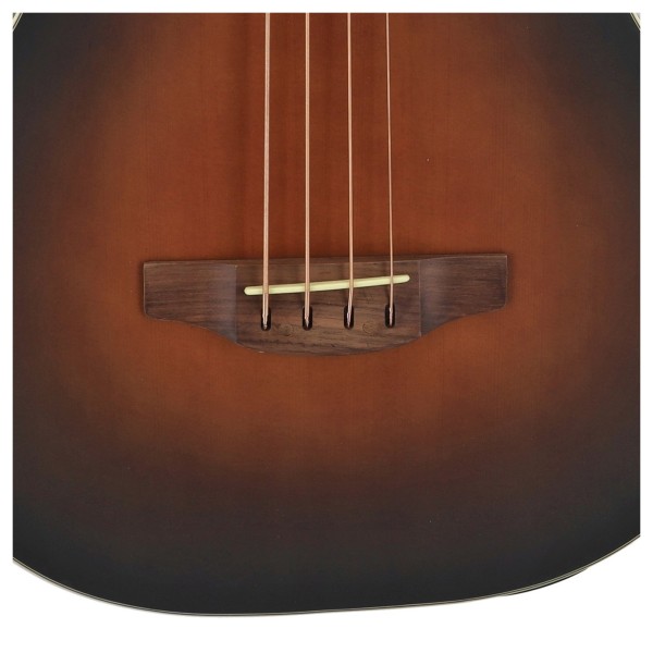Applause AEB4 Mid Cutaway Acoustic Bass, Honeyburst Satin - bridge