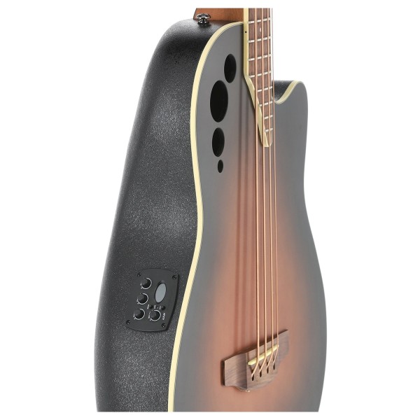 Applause AEB4 Mid Cutaway Acoustic Bass, Honeyburst Satin - angled side view