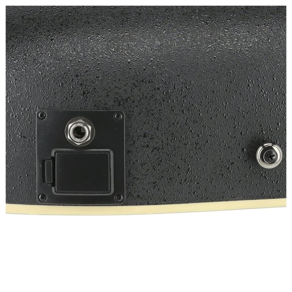 Applause AEB4 Mid Cutaway Acoustic Bass, Honeyburst Satin - battery compartment