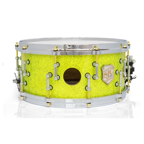SJC Drums 25th Anniversary 14 x 6.5'' Snare Drum, Lime Glitter