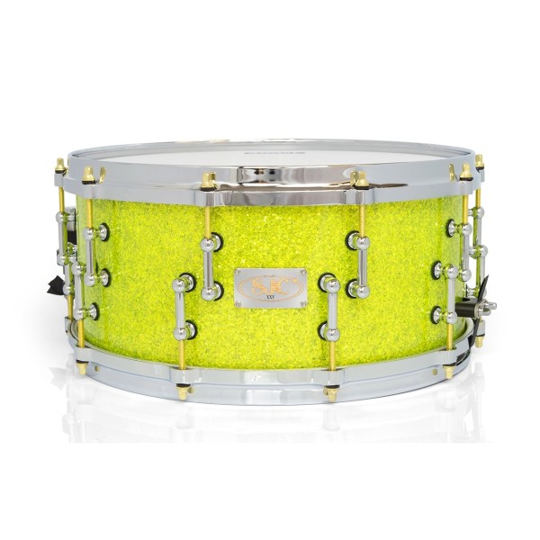 SJC Drums 25th Anniversary 14 x 6.5'' Snare Drum, Lime Glitter