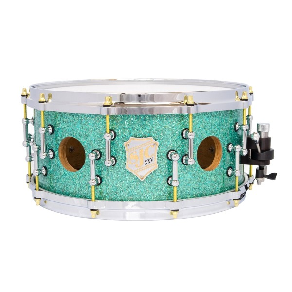 SJC Drums 25th Anniversary 14 x 6.5'' Snare Drum, Turquoise Glitter
