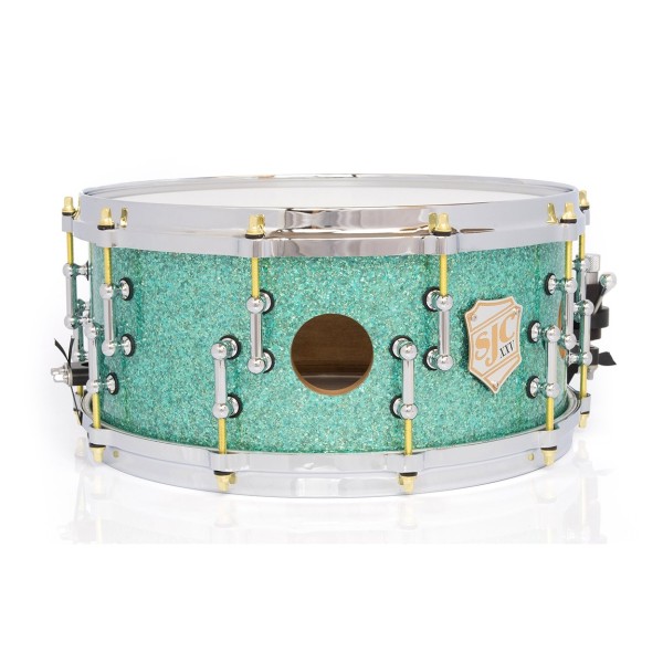 SJC Drums 25th Anniversary 14 x 6.5'' Snare Drum, Turquoise Glitter