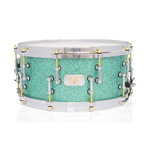 SJC Drums 25th Anniversary 14 x 6.5'' Snare Drum, Turquoise Glitter