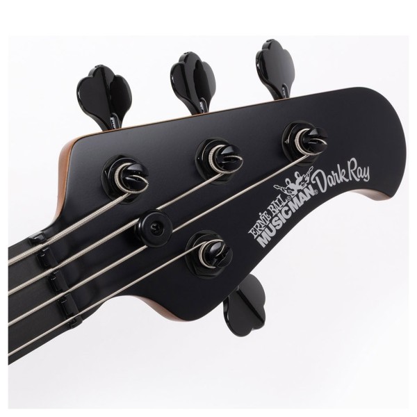 Music Man DarkRay, Stealth Black - headstock