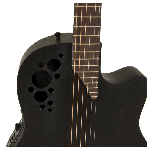 Ovation Pro Series Elite 2078TX Deep Contour, Black Textured - soundholes