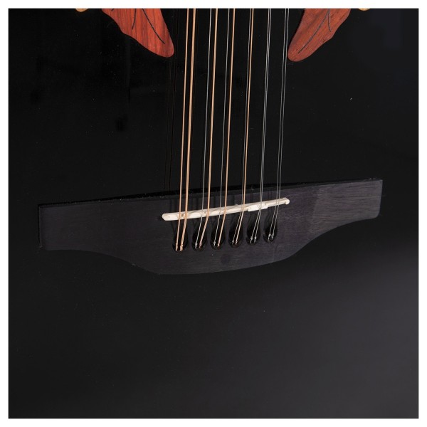 Ovation CE4412 Celebrity Elite 12-String, Black - bridge