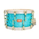 SJC Drums 14 x 8" Custom Snare, Aqua & Aged White Pearl