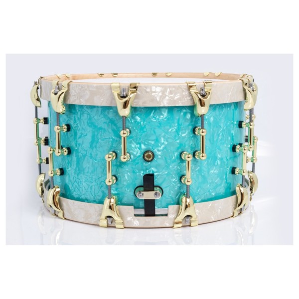 SJC Drums 14 x 8" Custom Snare, Aqua & Aged White Pearl