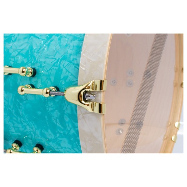 SJC Drums 14 x 8" Custom Snare, Aqua & Aged White Pearl