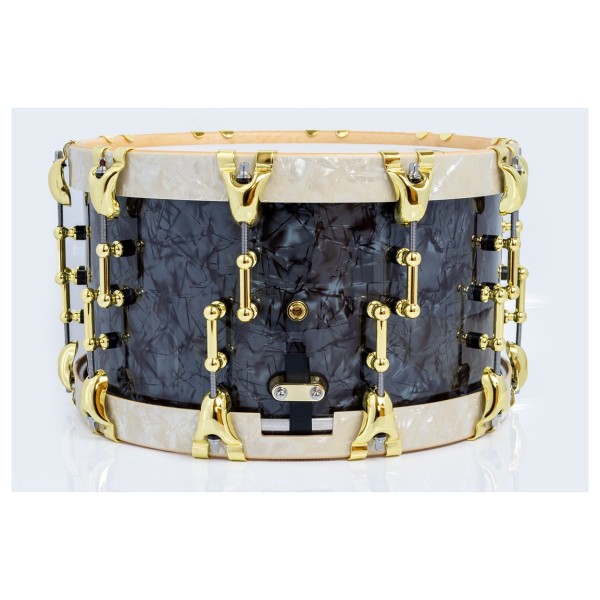 SJC Drums 14 x 8" Custom Snare, Black & Aged White Pearl