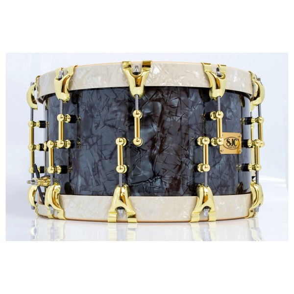 SJC Drums 14 x 8" Custom Snare, Black & Aged White Pearl