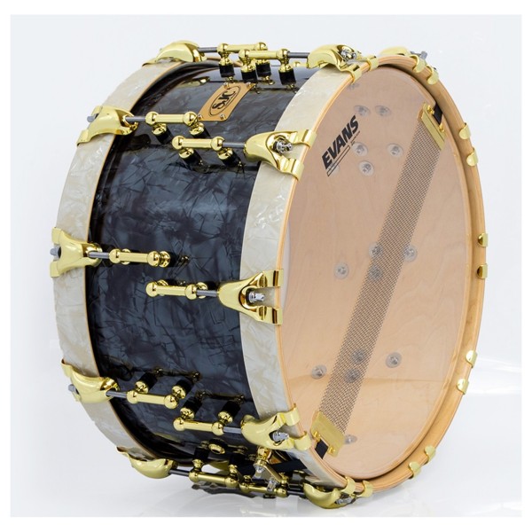 SJC Drums 14 x 8" Custom Snare, Black & Aged White Pearl