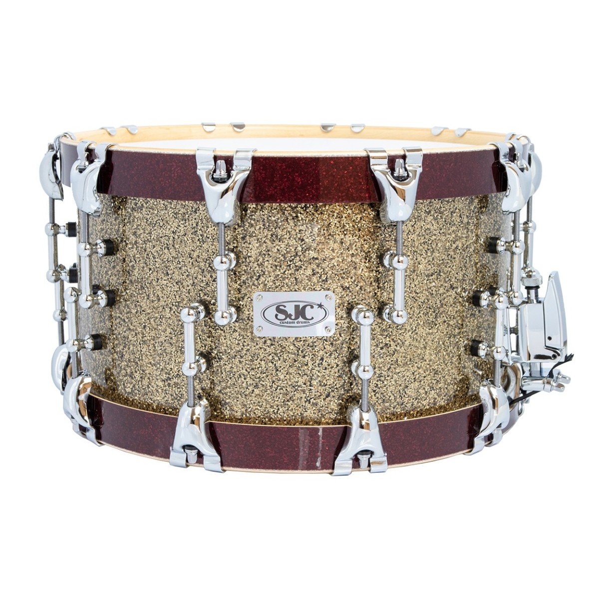Click to view product details and reviews for Sjc Drums 14 X 8 Custom Snare Ginger Merlot Glitter.