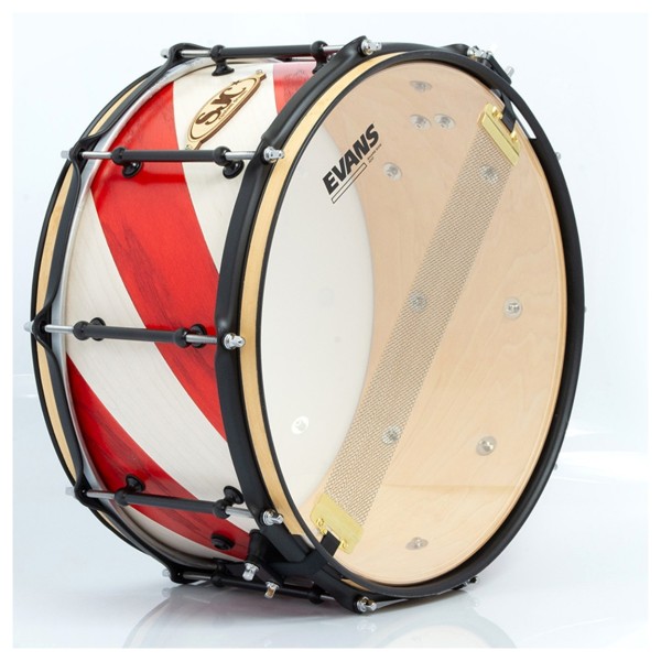 SJC Drums 14 x 7" Custom Snare, Red & White Barbershop