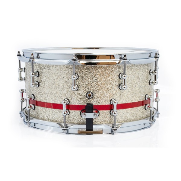 SJC Drums 14 x 7" Custom Snare, Silver & Red Glitter
