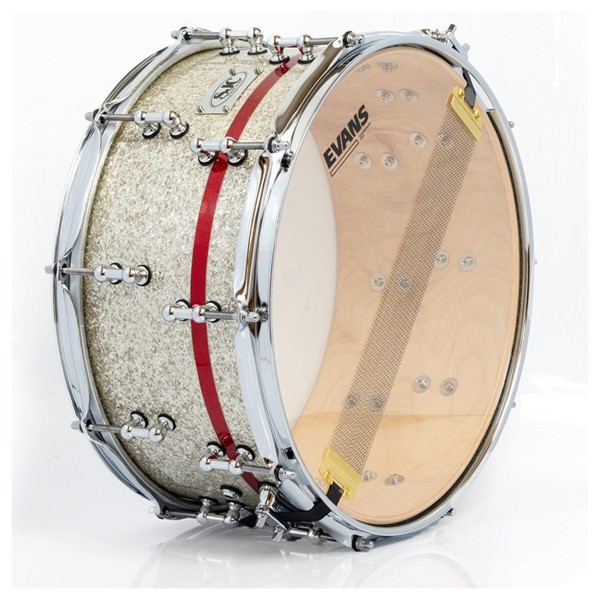 SJC Drums 14 x 7" Custom Snare, Silver & Red Glitter