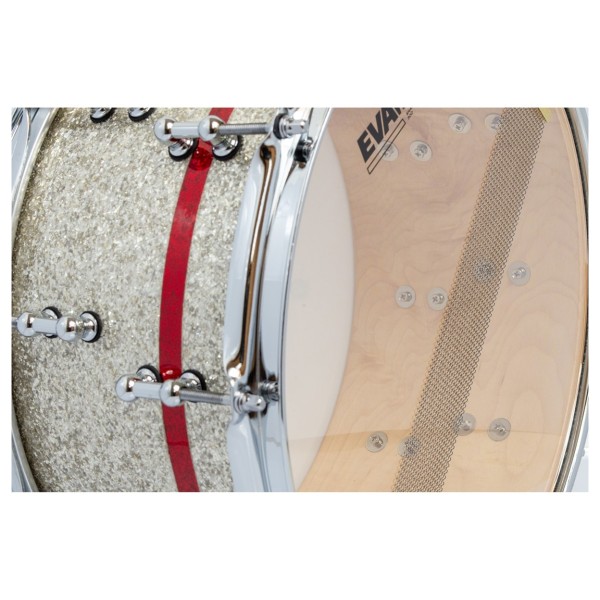 SJC Drums 14 x 7" Custom Snare, Silver & Red Glitter