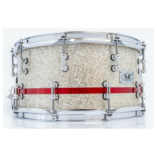 SJC Drums 14 x 7" Custom Snare, Silver & Red Glitter