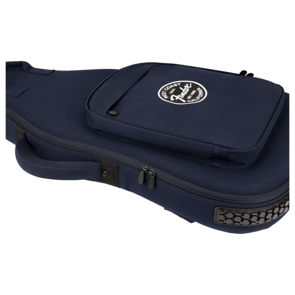 Fender Troubadour Electric Bass Gig Bag, Navy - front pocket